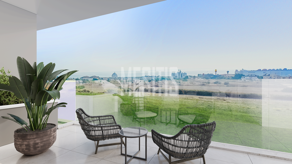 Seaview Luxury 1 Bedroom Apartment For Sale In Leivadia, Larnaca - With Communal Swimming Pool & Gym #37241-0